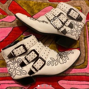 Topshop White Studded Western Boot